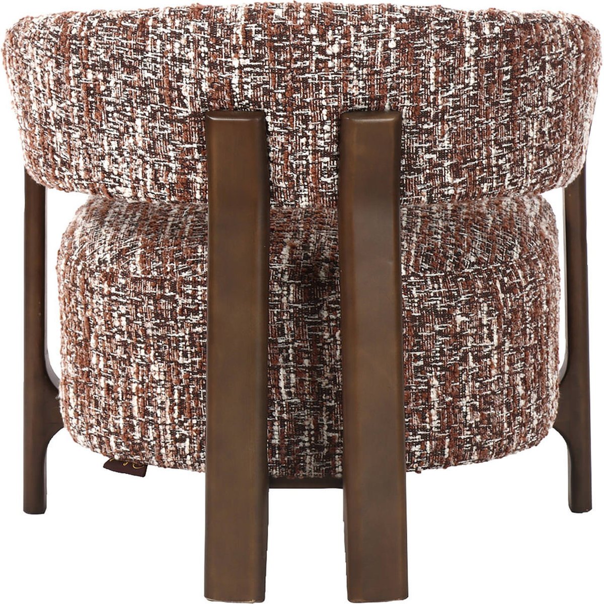 Fauteuil lounge en tissu texturé noisette, RECOLLECTION