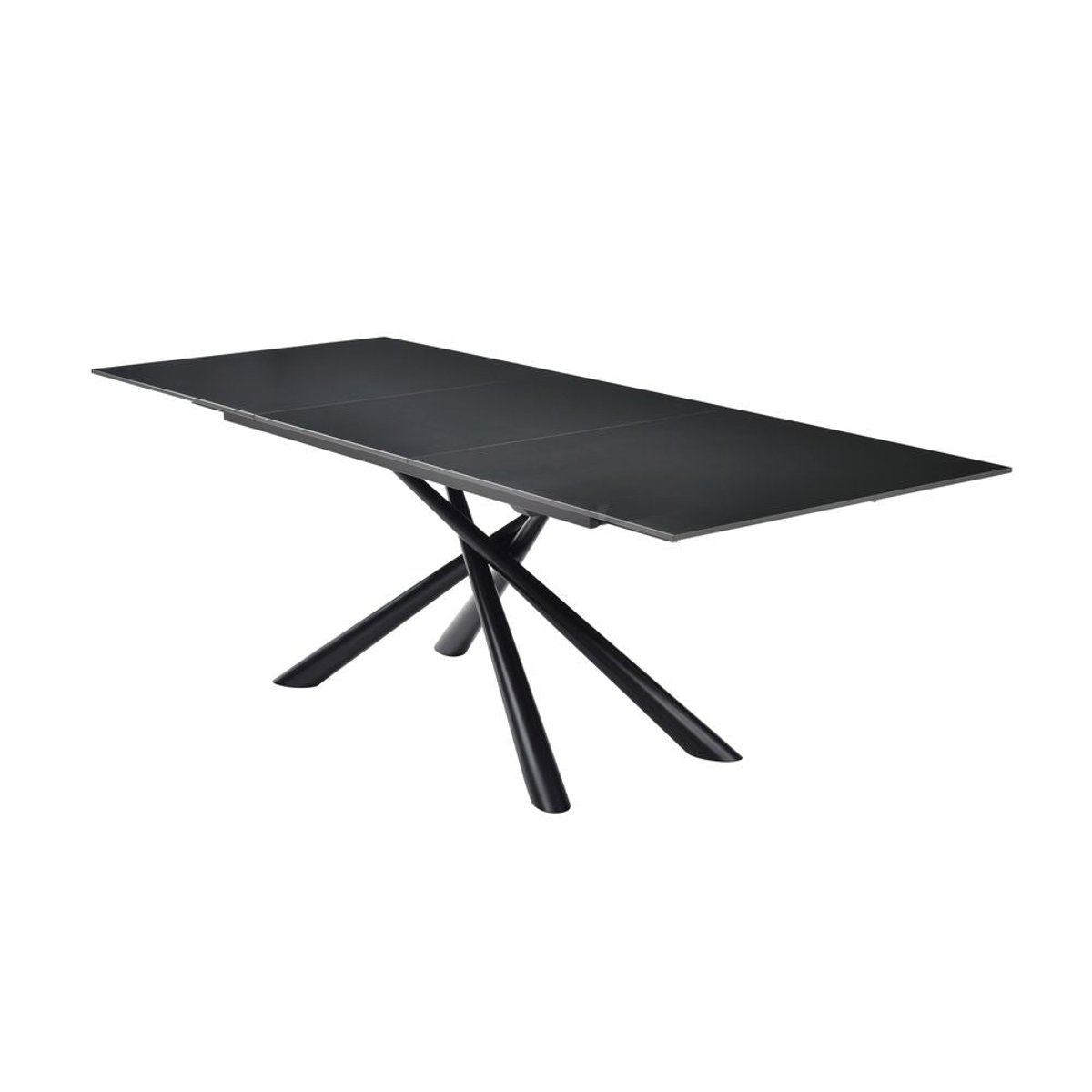 Table repas en céramique 160 cm avec allonge noir, ZAGO
