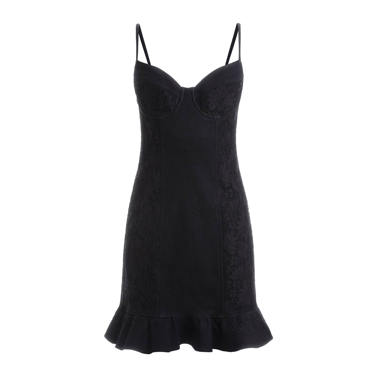 Robe Jean Détails Dentelle noir, GUESS
