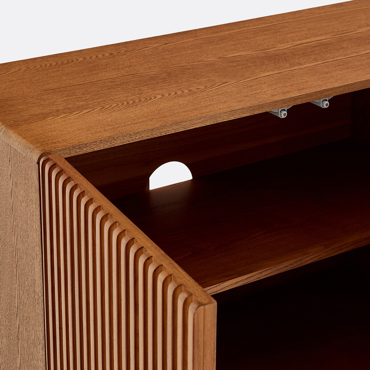 Credenza a 3 ante, frassino massiccio e impiallacciatura di frassino, NEOTTIE tinta color noce, LA REDOUTE INTERIEURS