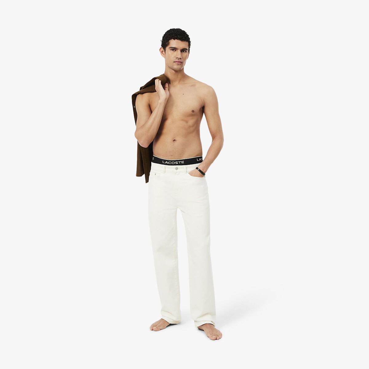 Lot de 3 boxers courts unis, en coton, stretch noir + noir + noir, LACOSTE