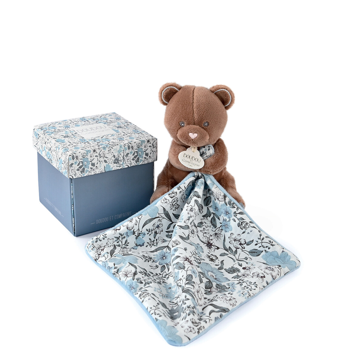 Doudou Ours avec mouchoir 12cm marron, DOUDOU ET COMPAGNIE