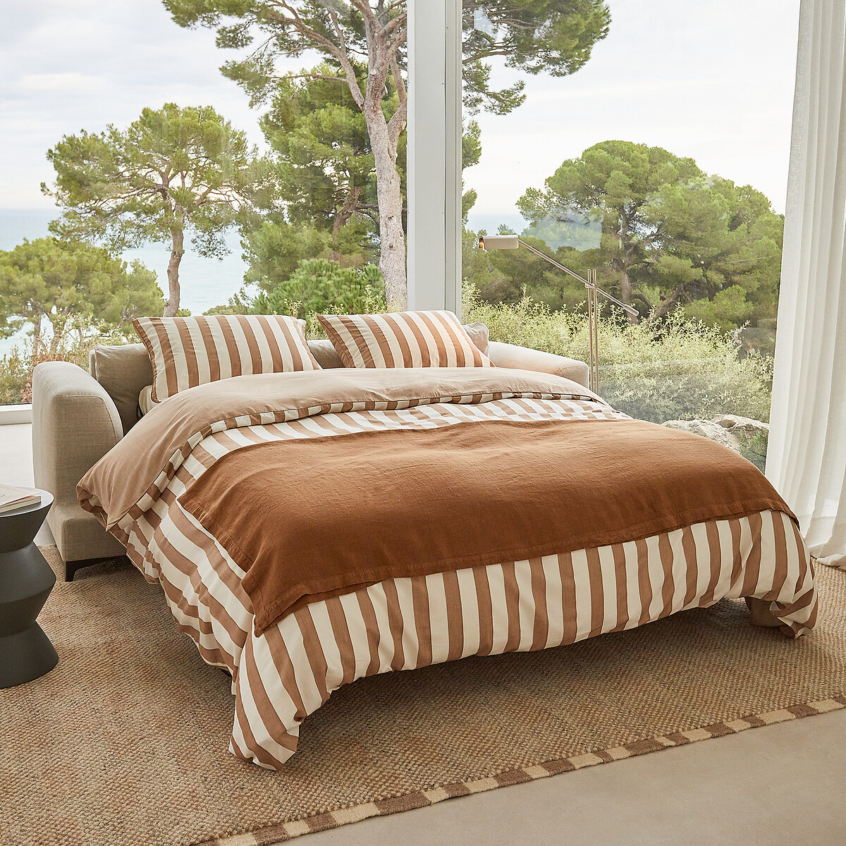 Canapé 4P convertible coton lin, Marsile beige, AM.PM