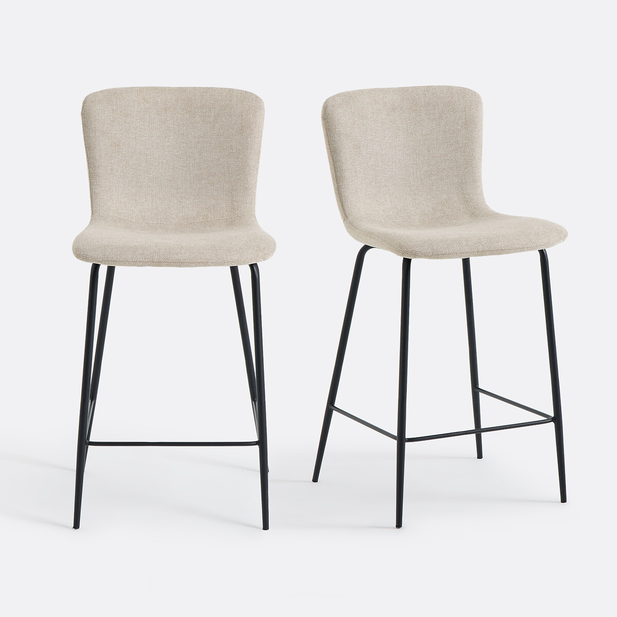 Lot de 2 chaises de bar H65, Gillian ecru, SO'HOME