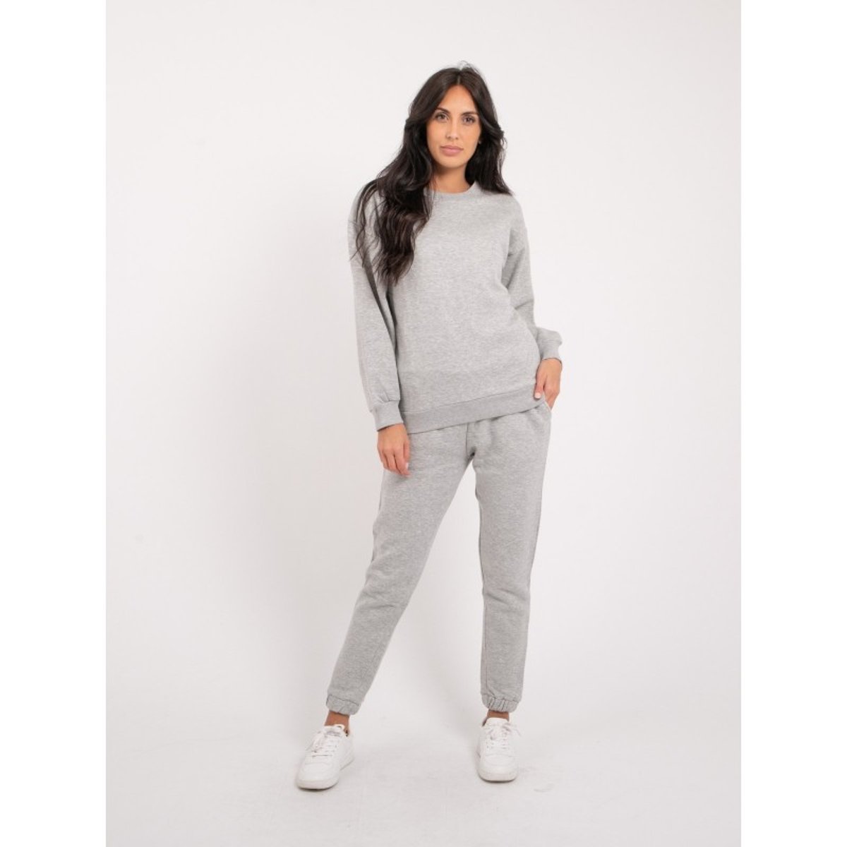 Sweatshirt Col Rond York gris, DONA LISA