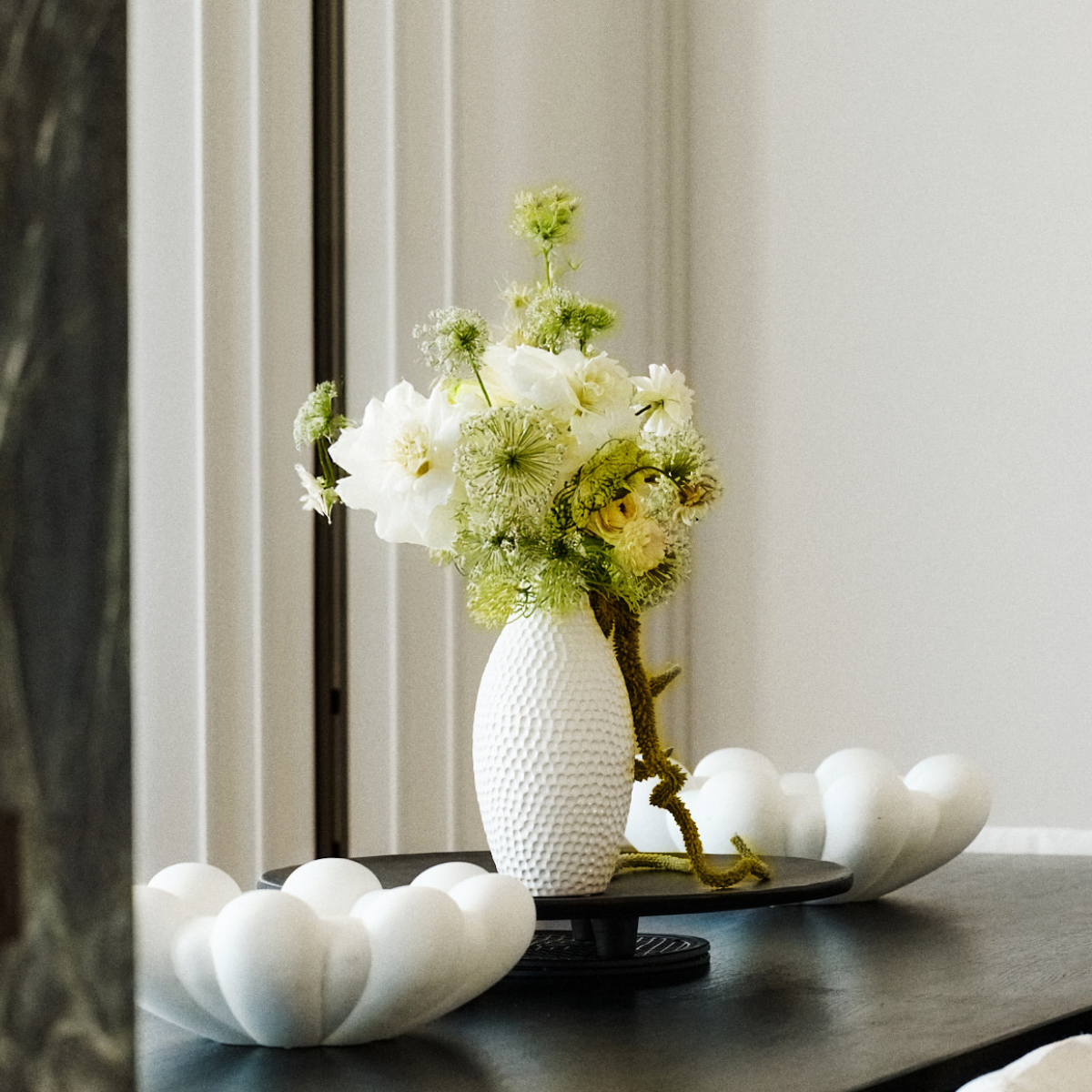 Tige de dahlia artificielle H70 blanc, SIA DECO