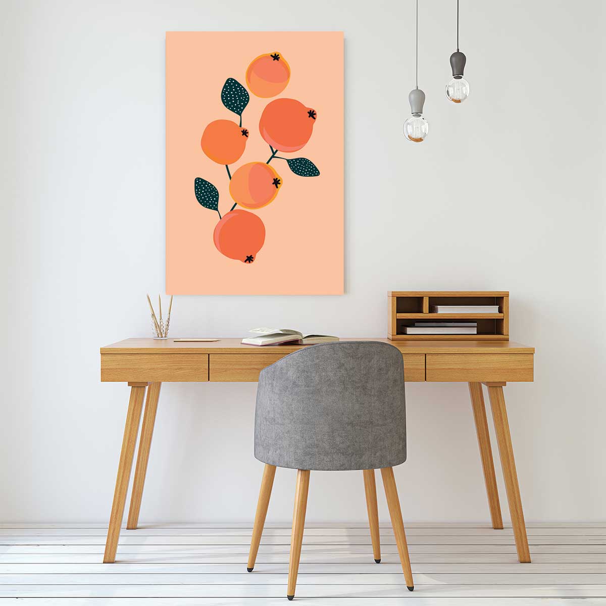 Tableau fruits vintage grenades orangées tableau alu dibond, HEXOA