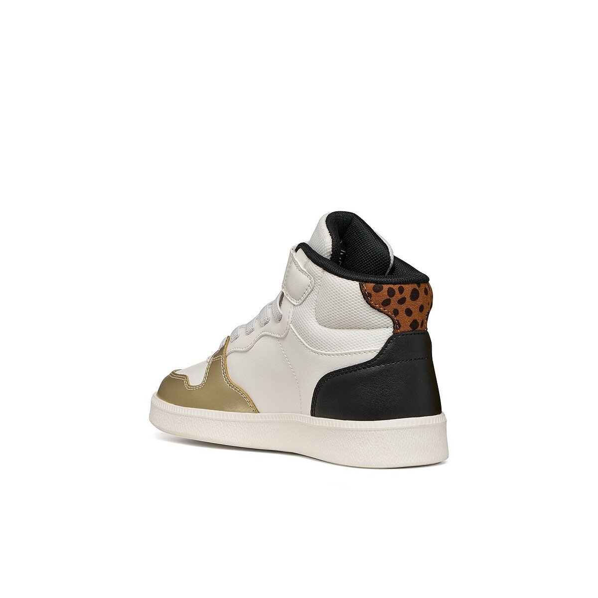Kids New Emberlix Breathable High Top Trainers white/black/gold-coloured, GEOX