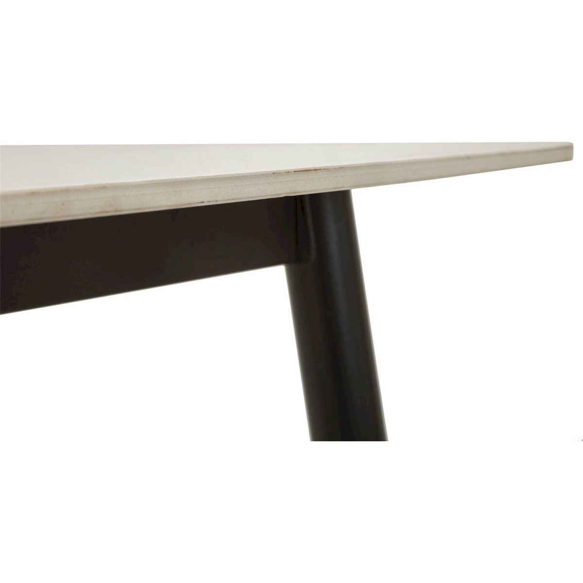 Table à manger céramique pieds en métal MODERN noir et blanc effet marbre, RECOLLECTION