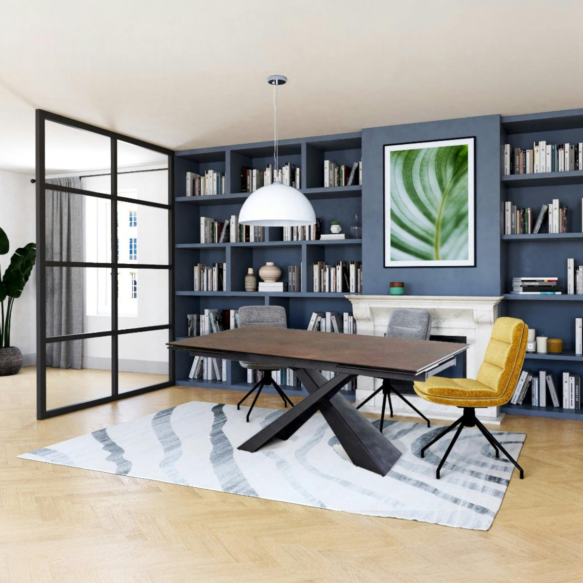 Table extensible en céramique effet rouille 180-280 cm LOMBARDIE brique, PIER IMPORT