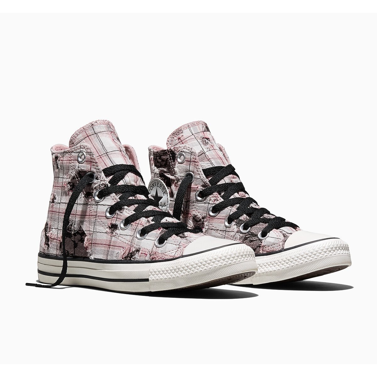 Sneaker CHUCK TAYLOR ALL STAR HI PLAID LACE MATERIAL rosa/ecru, CONVERSE