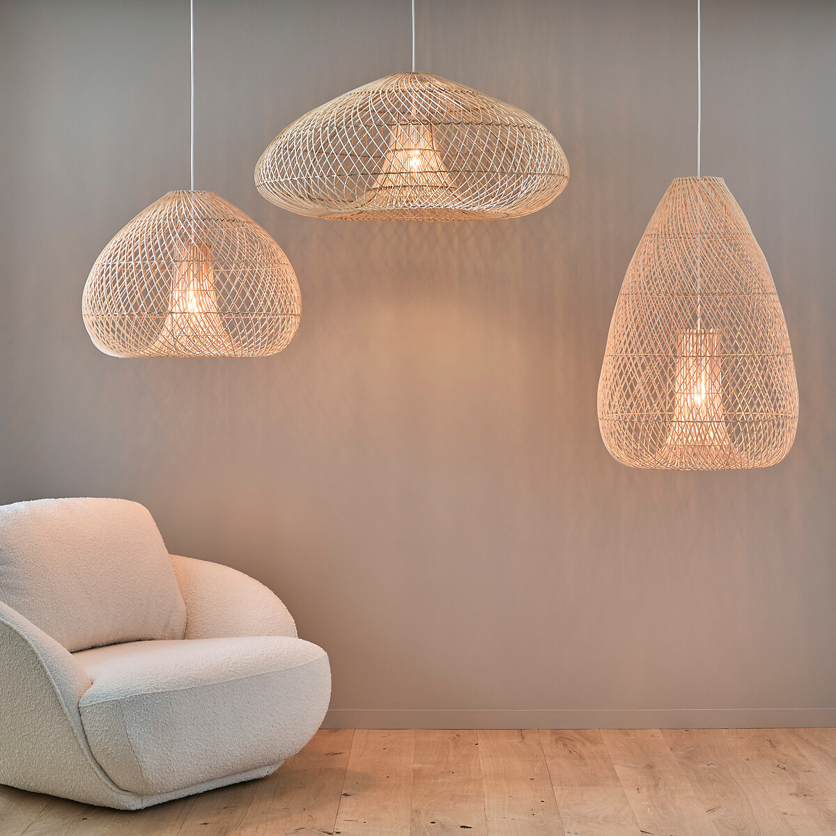 Hanglamp van gevlochten rotan, diameter 56 cm, TITOU naturel, AM.PM