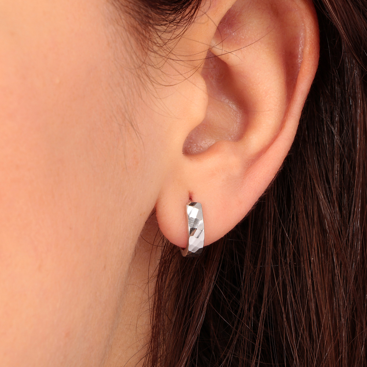 Boucles d'oreilles en or blanc 750 CLASSIC argent, BLUESPIRIT