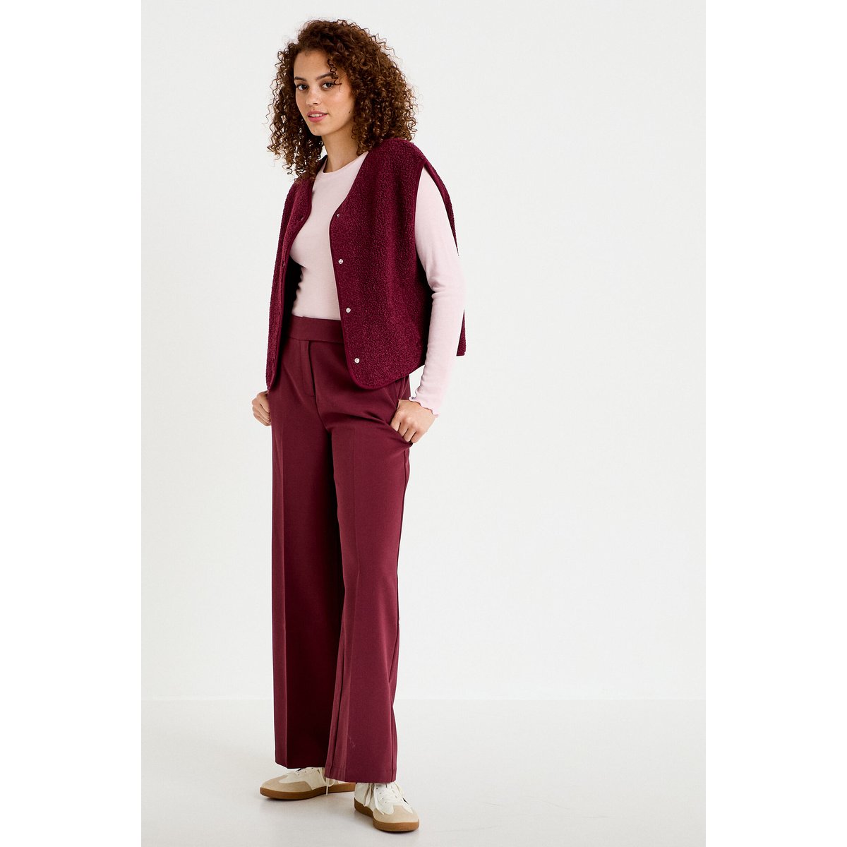 Pantalon city large violet foncé, CACHE CACHE