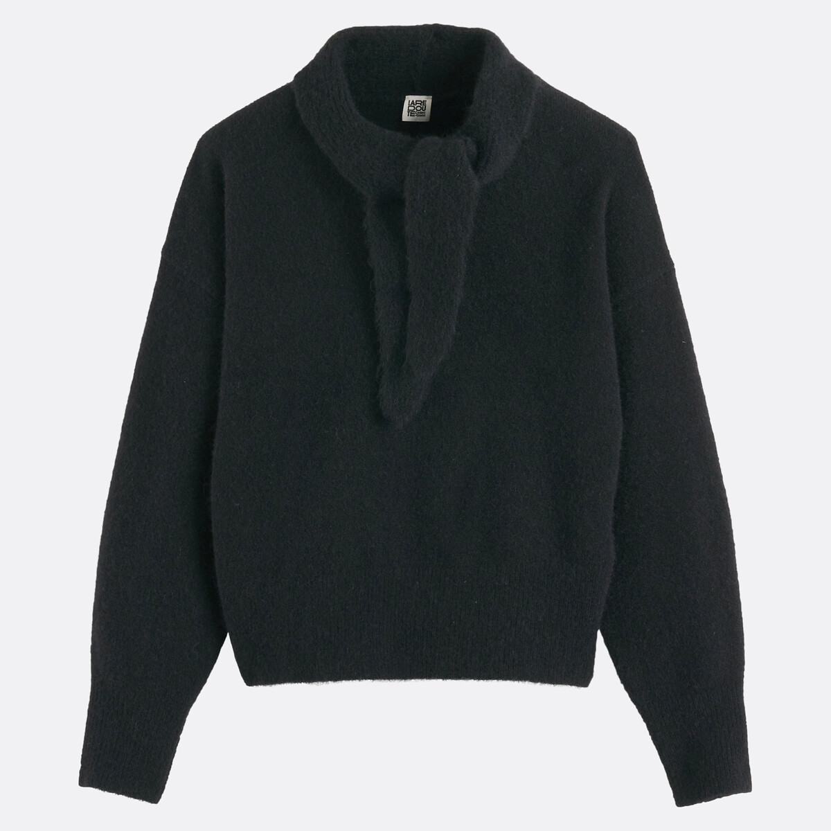 Pull à col écharpe à nouer  noir, LA REDOUTE COLLECTIONS