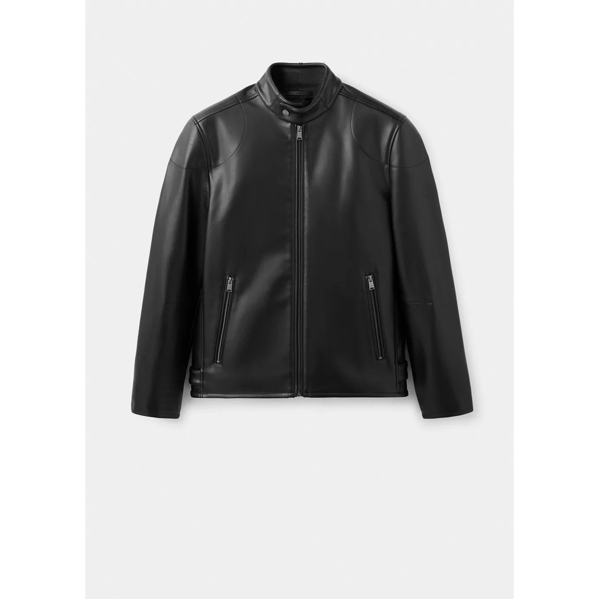 Blouson simili-cuir fermeture Éclair noir, MANGO MAN