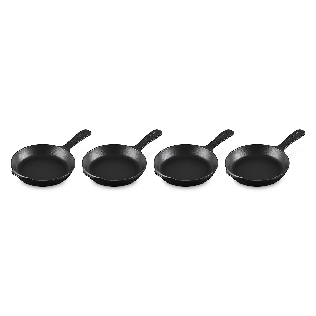Set de 4 mini skillets collection gourmand noir mat, LE CREUSET