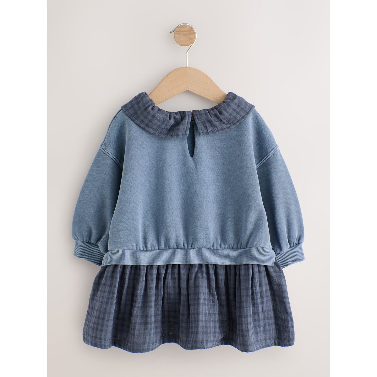 Robe sweat effet superposé bleu marine, NEXT