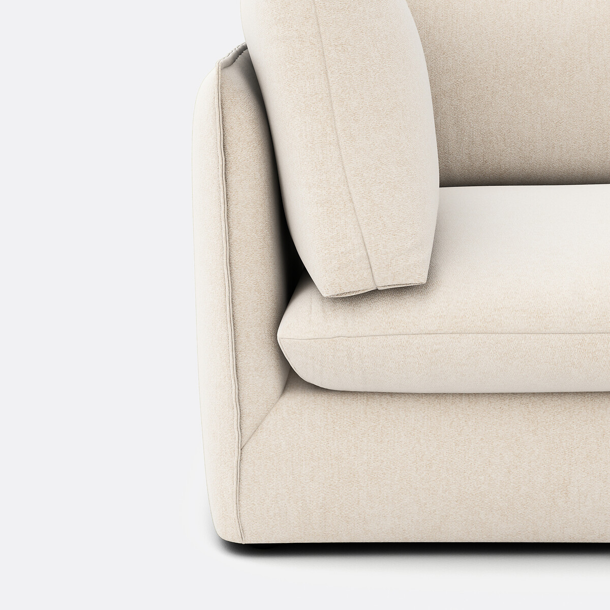 Élément d'angle pour canapé modulable, en polyester chiné, MALO ecru, LA REDOUTE INTERIEURS