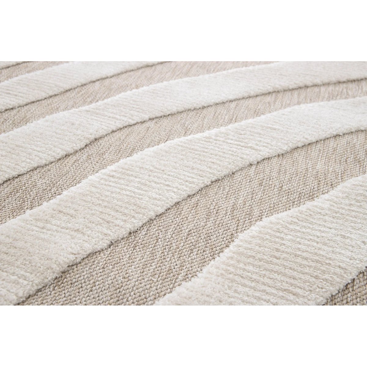 Tapis en relief style japandi ONDE beige sable, AFK LIVING