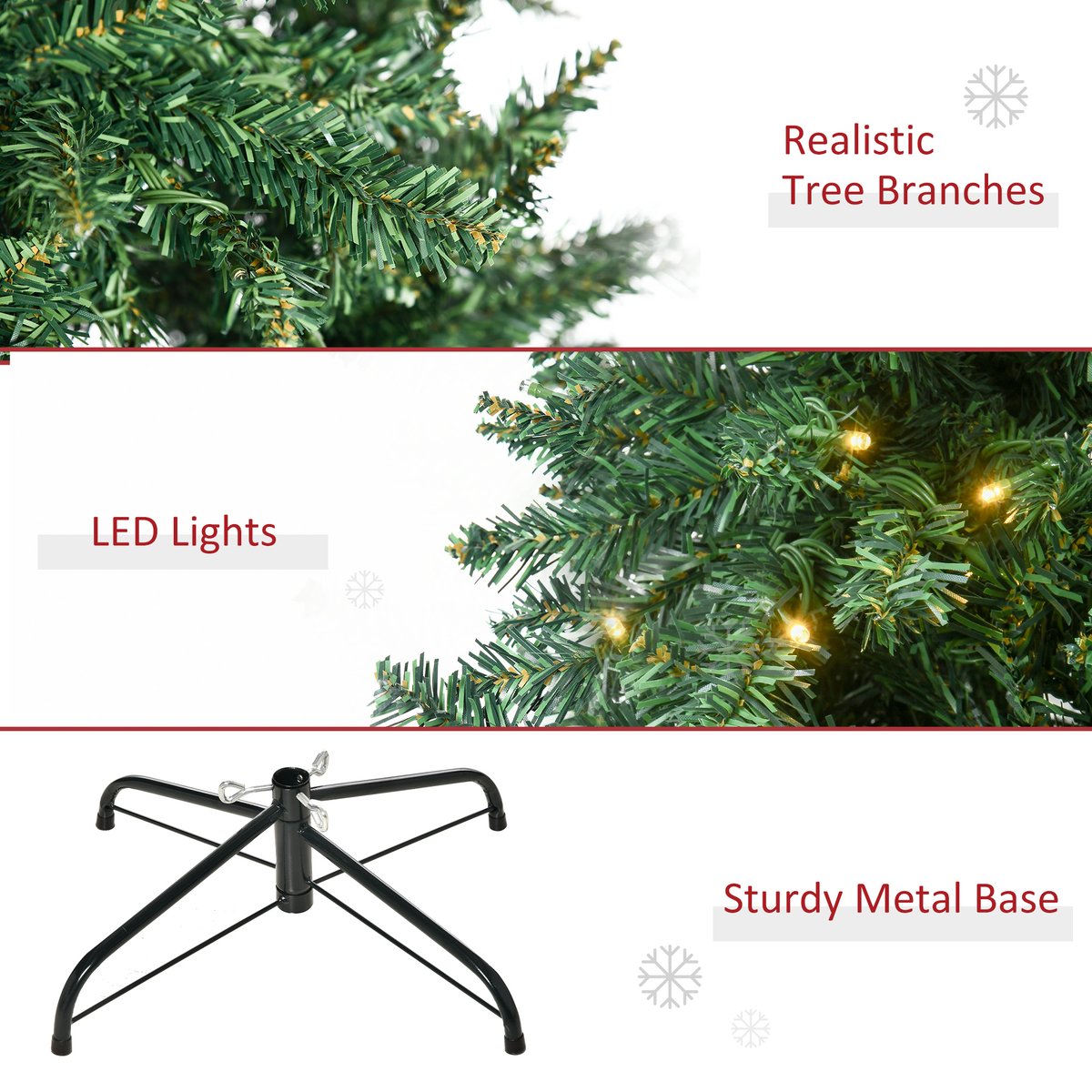 Sapin de Noël Plastique Vert doré, HOMCOM