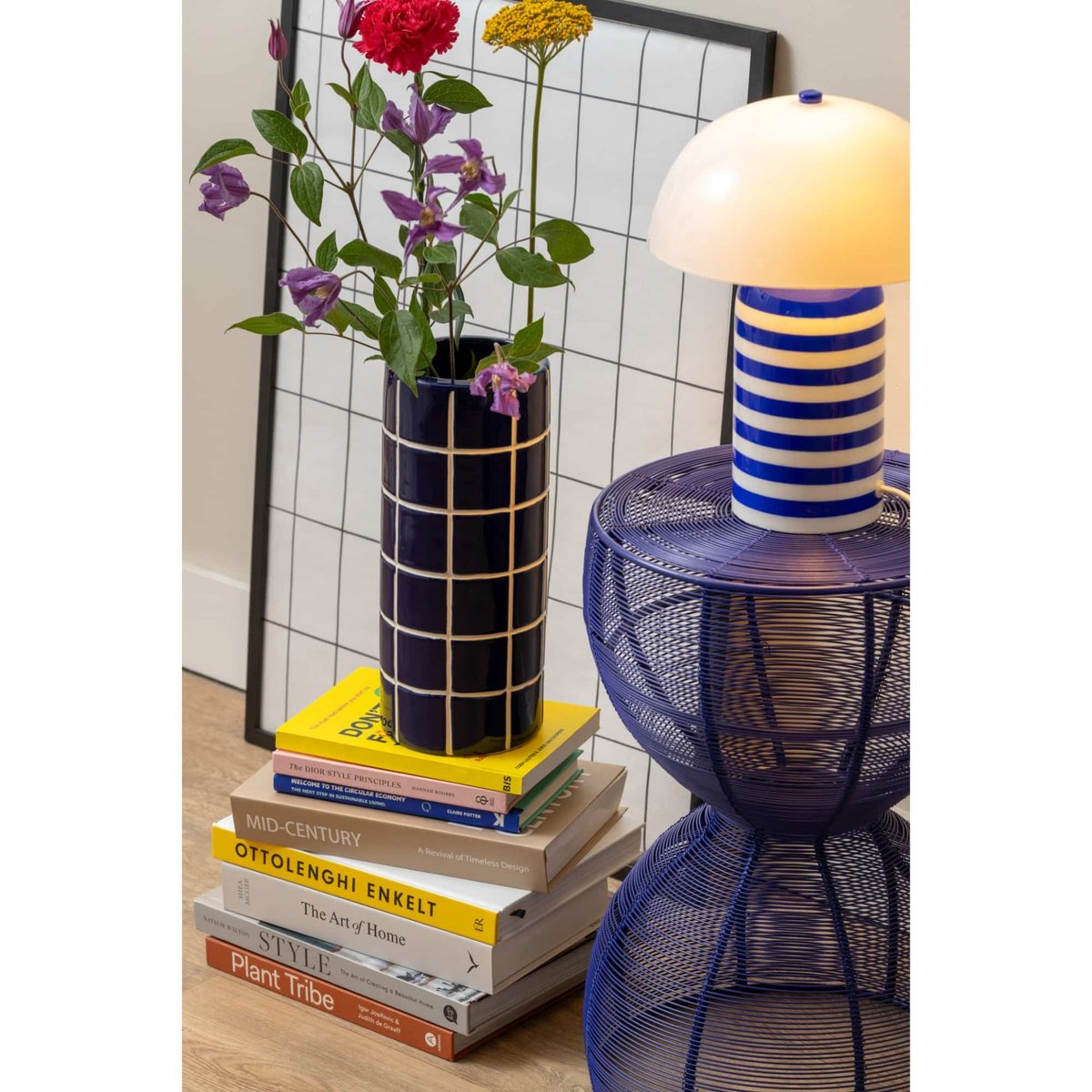 Lampe À Poser Métal RAYADO RETRO bleu cobalt, LEITMOTIV