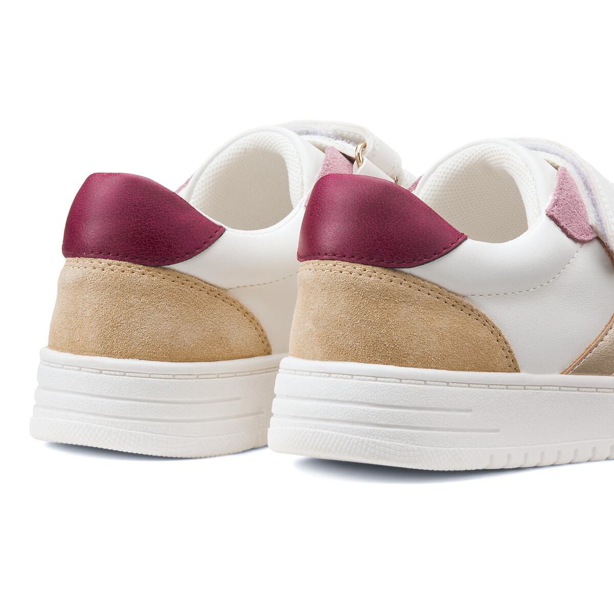 Kids' Touch 'n' Close Trainers with Leather Overlays multi-coloured, LA REDOUTE COLLECTIONS