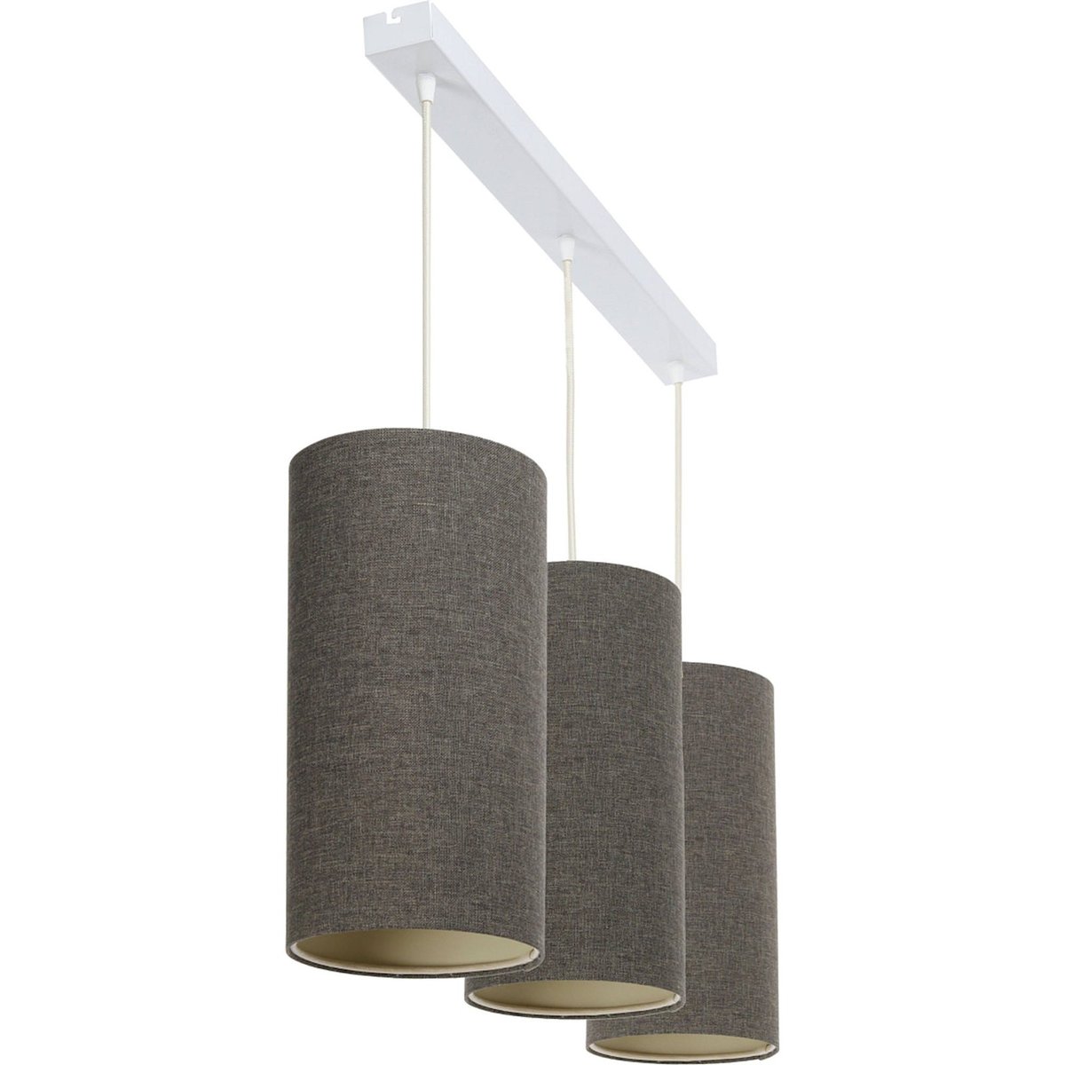 Suspension bohème rectangulaire, BOHO ELEGANT beige crème en tissu structuré, BPS KONCEPT