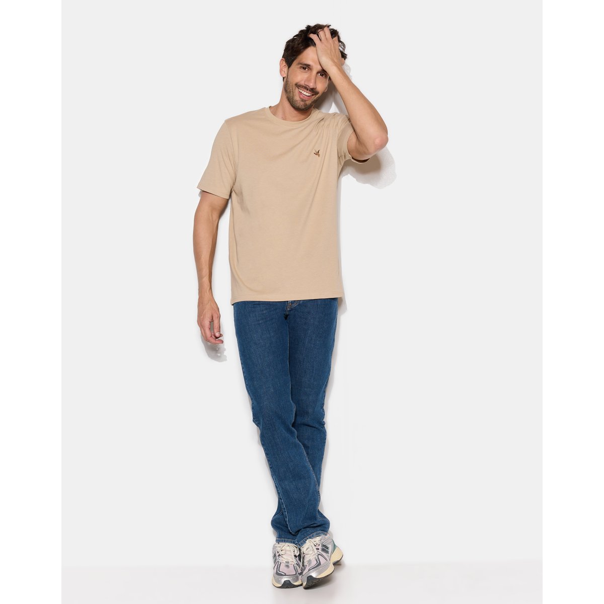 T-Shirt motif devant; brodé T-TOGS beige, CHEVIGNON