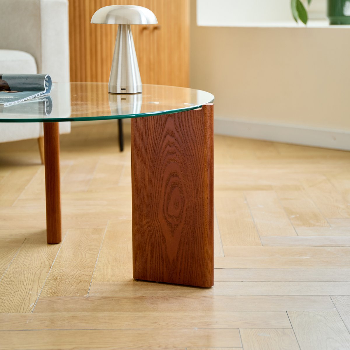 Table basse, verre trempé, ronde, SALO transparent, NORDLYS