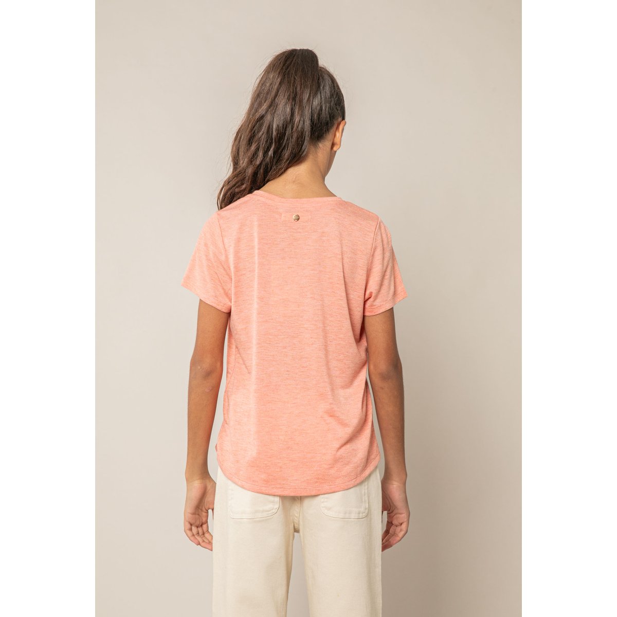 T-shirt fille fluide KELLIE peach mel, DEELUXE
