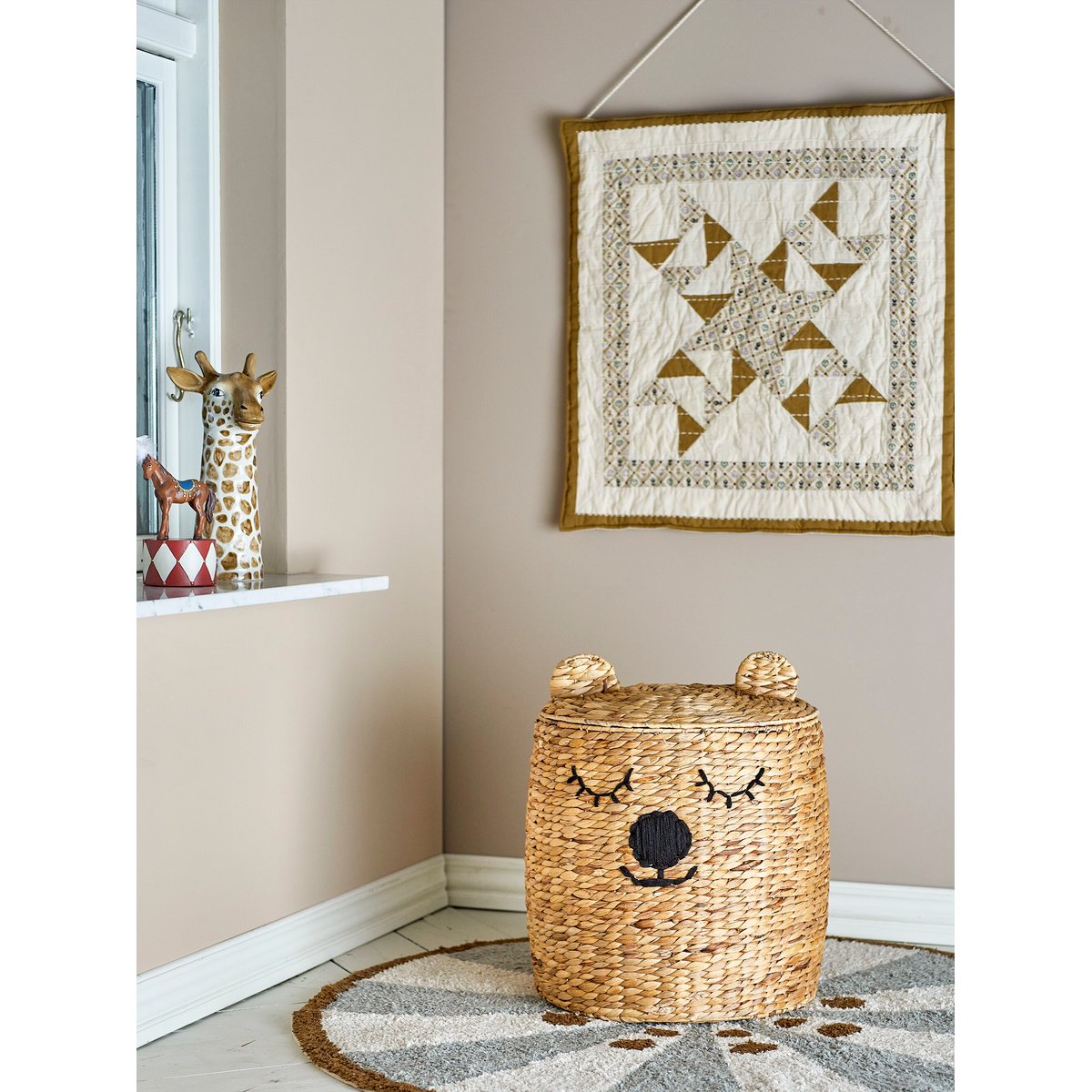Panier avec couvercle en jacinthe d'eau H50 DOLMA marron, BLOOMINGVILLE