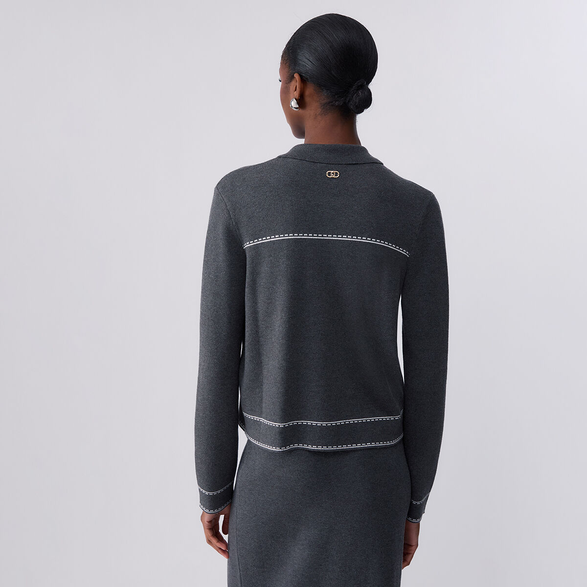 Veste en maille avec perles gris, LIU JO