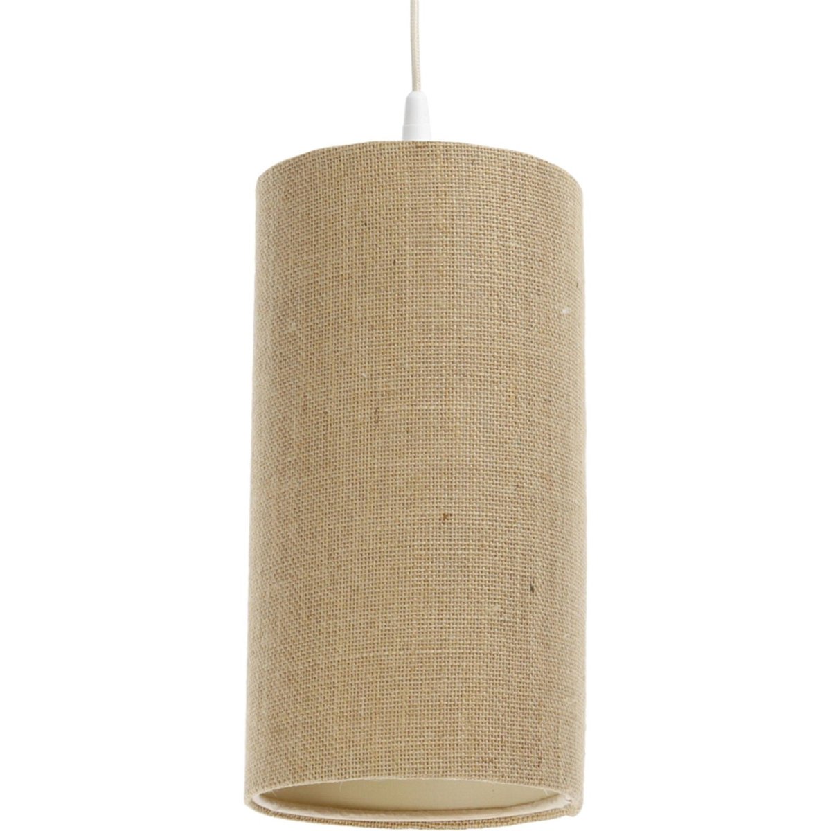 Suspension en lin rond Boho Elegant lin naturel et rotin clair, BPS KONCEPT