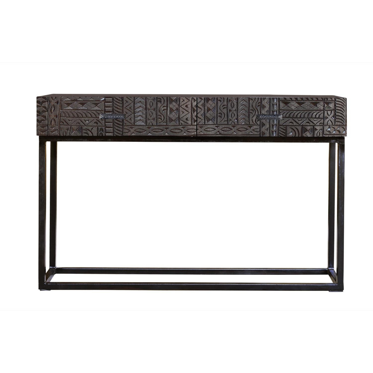 Console 2 tiroirs - UDÉLIE marron, DECORATION D’AUTREFOIS