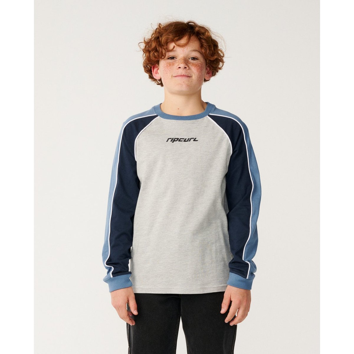 T-shirt enfant à manches longues ARCHIVE PANEL grey marle, RIP CURL