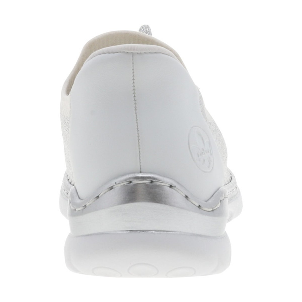 Baskets running écrues à talon plat avec une fermeture slip-on blanc, RIEKER