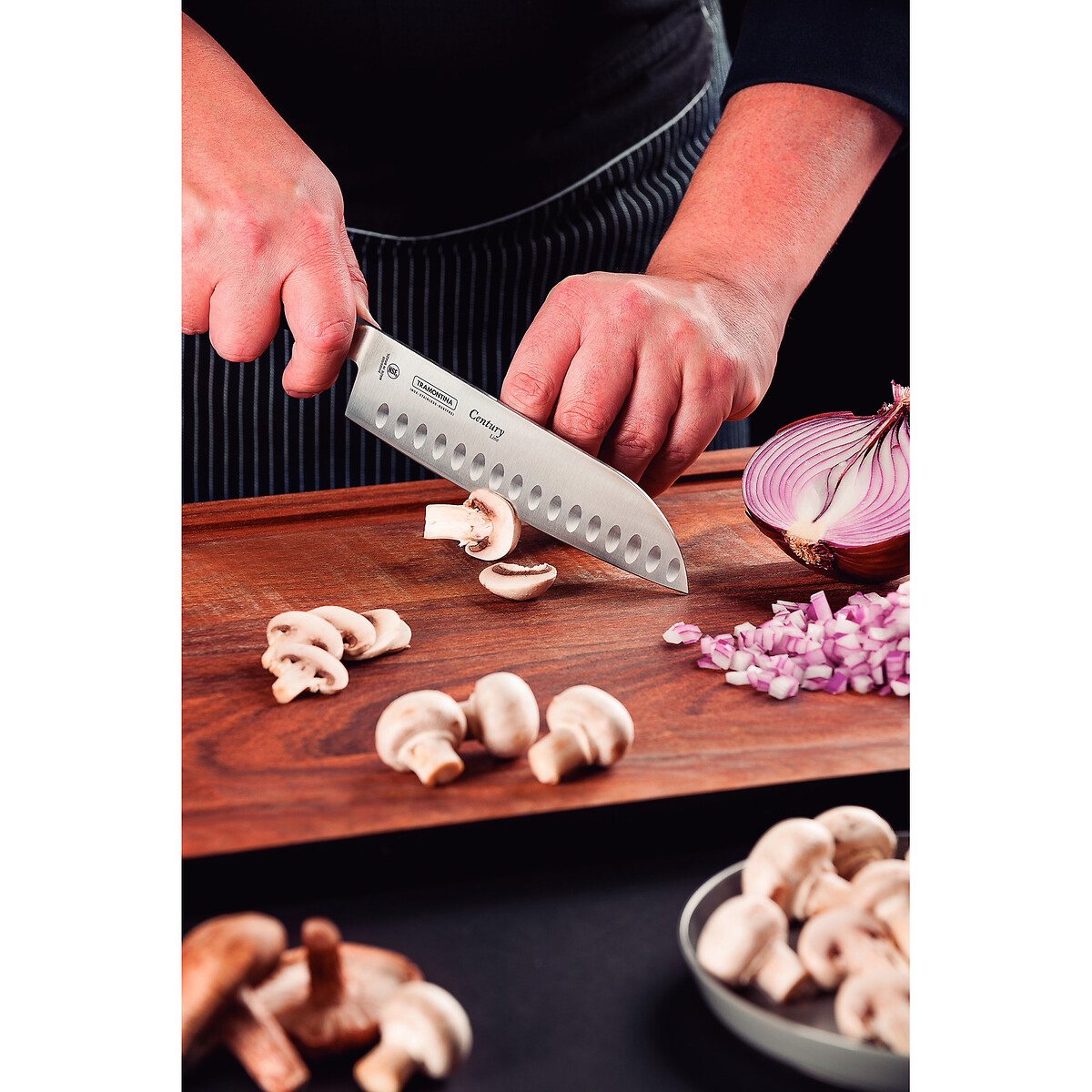 Faca Santoku Century 7", Tramontina preto , TRAMONTINA
