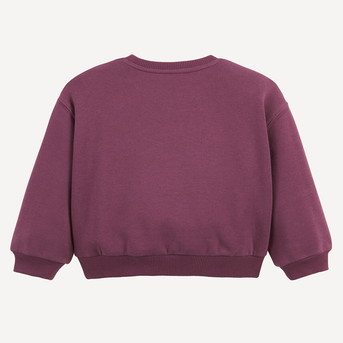 Floral Print Sweatshirt with Crew Neck burgundy, LA REDOUTE COLLECTIONS