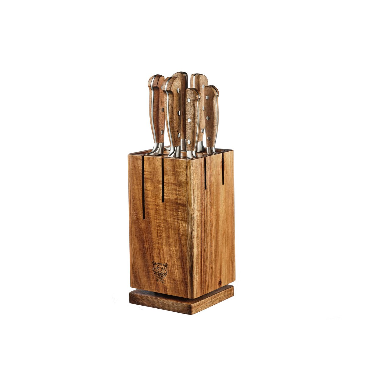 Lot de 7 couteaux de cuisine en inox, NUDE inox mat et bois, BJORN