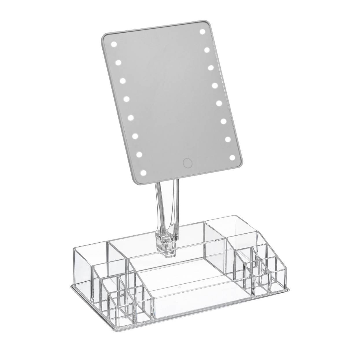Miroir LED 14 compartiments de rangement SELENA argent, 5FIVE SIMPLY SMART