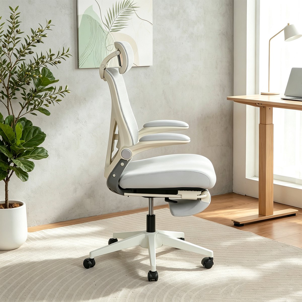 Fauteuil de bureau ergonomique en maille, VONGER gris, MEUBLES COSY