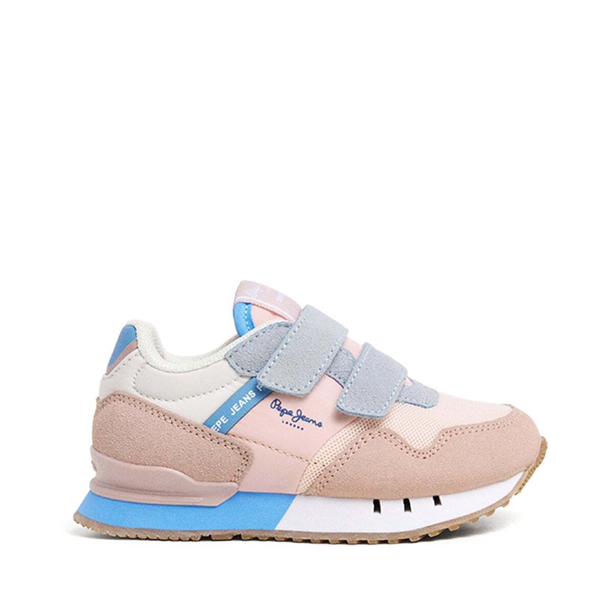 Baskets À Fermeture Velcro orange pêche noire, PEPE JEANS