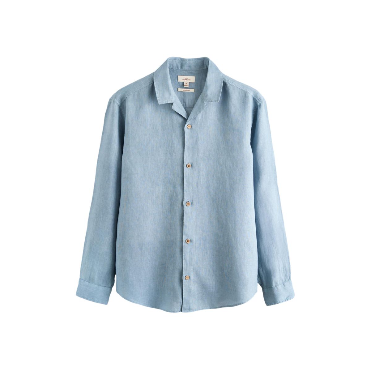 Chemise lin signature bleu, NEXT