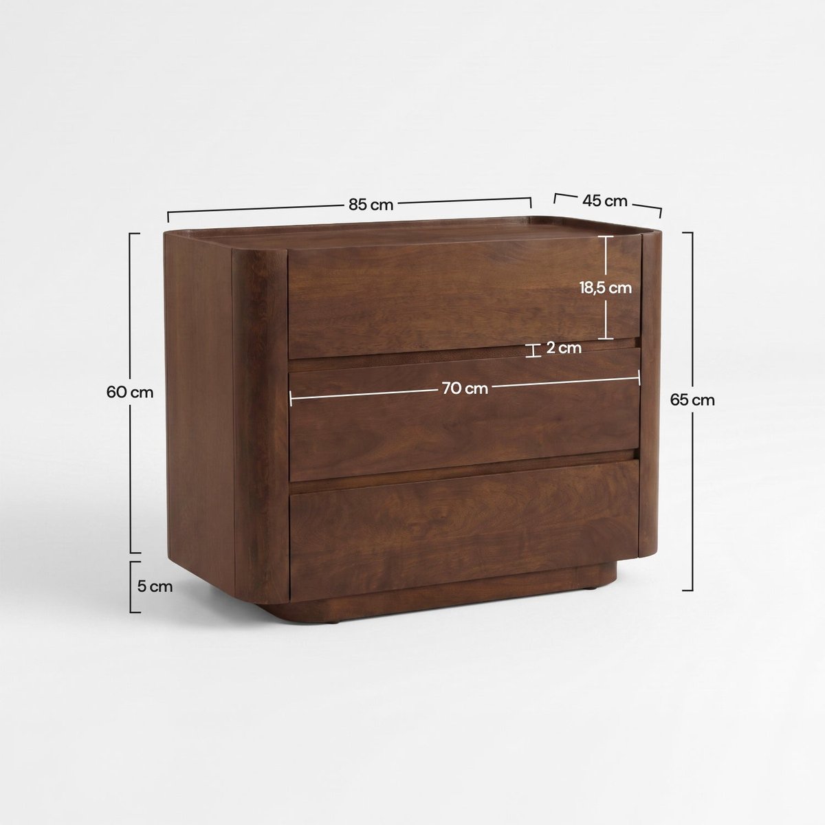 Commode en bois de manguier - ALDO marron foncé, MAISON PAVANE