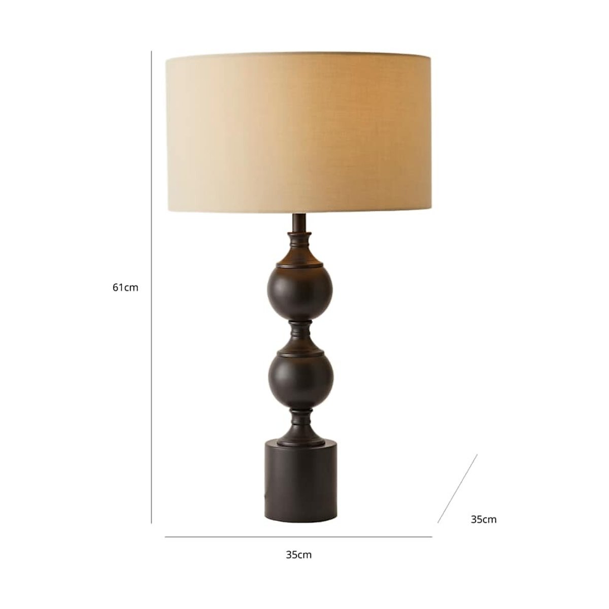 Donny Metal Candlestick Table Lamp with Fabric Shade natural, SO'HOME