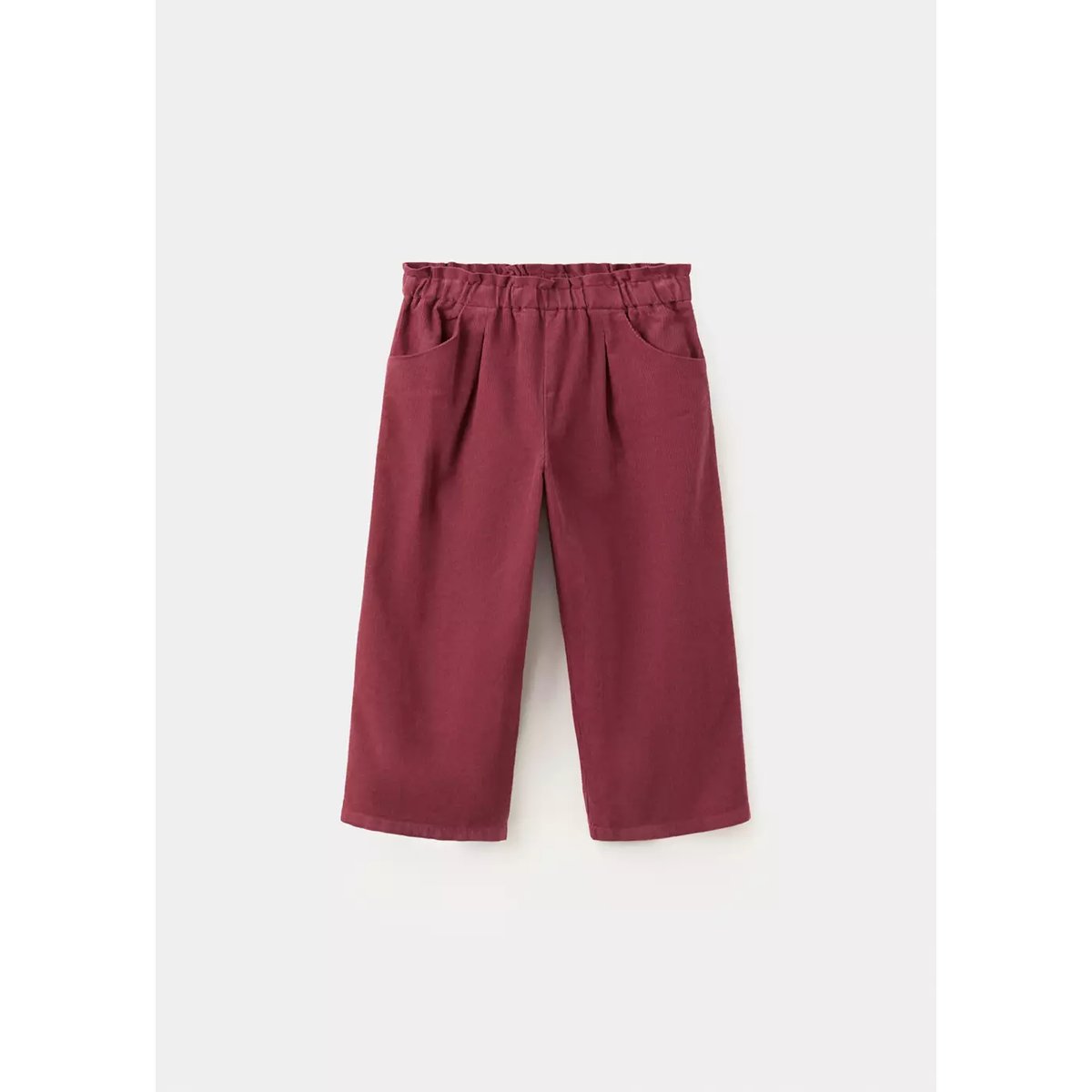 Pantalon velours côtelé à pinces rouge, MANGO BABY