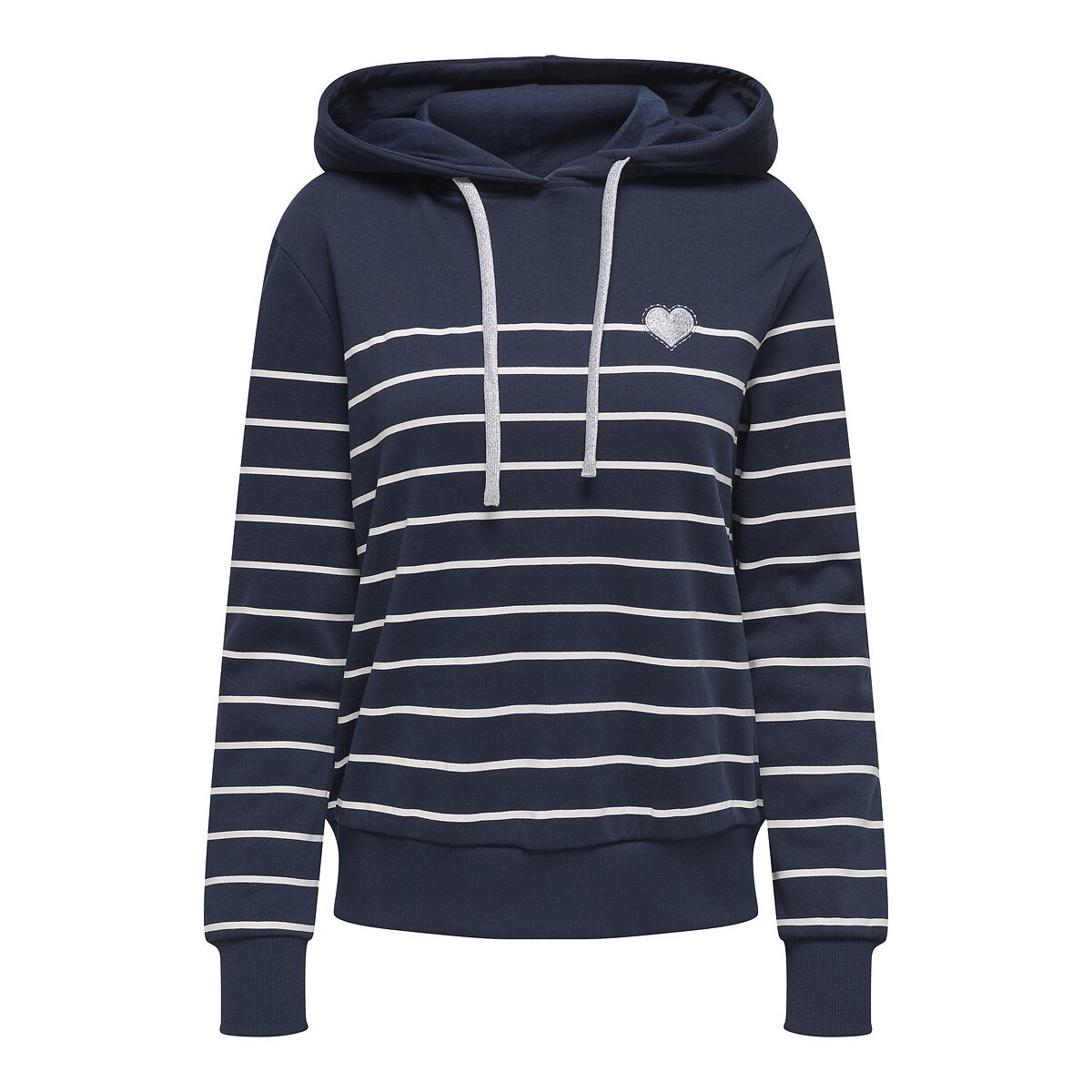 Sweat à capuche rayé marine, ONLY