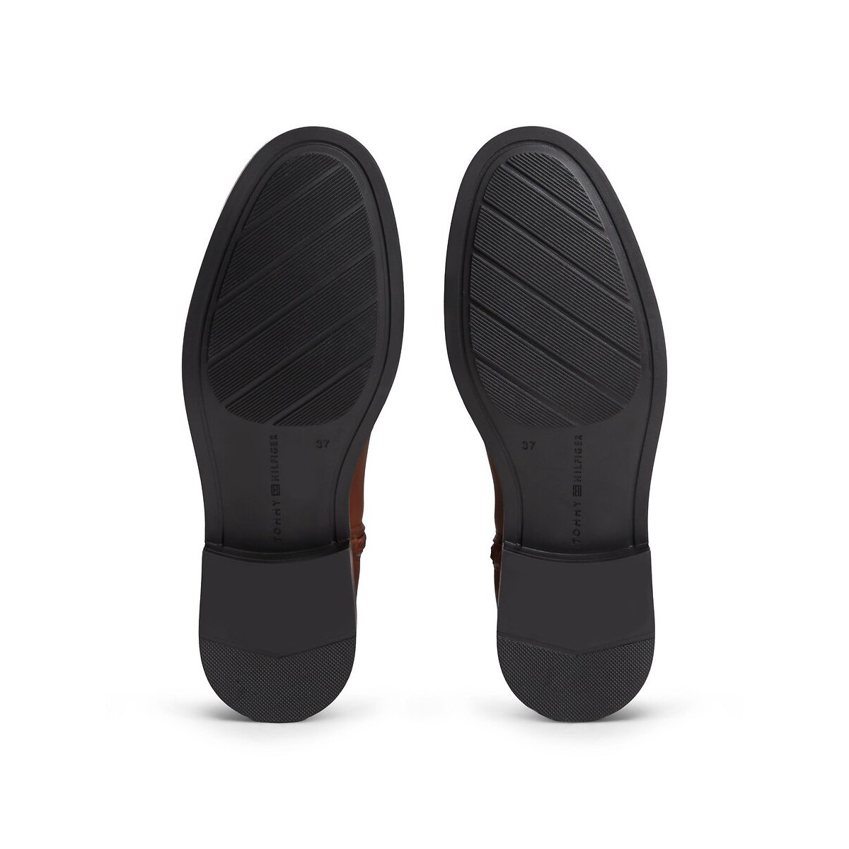 Bottes plates en cuir cognac, TOMMY JEANS