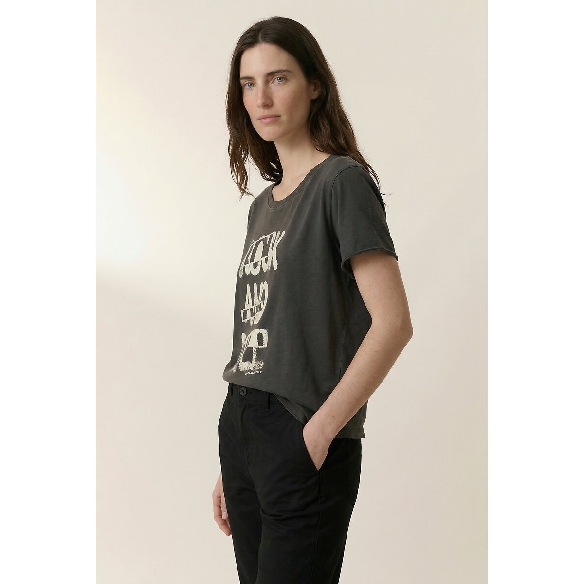 Toro Printed T-Shirt with Short Sleeves and Crew Neck carbon, LEON & HARPER